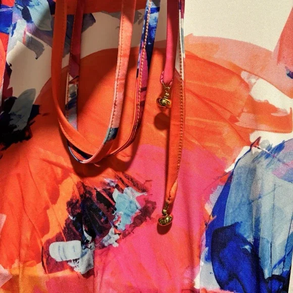 Trina Turk maxi Wrap Dress Floral Sleeveless Size 4 White Pink Orange Lined - Picture 10 of 14